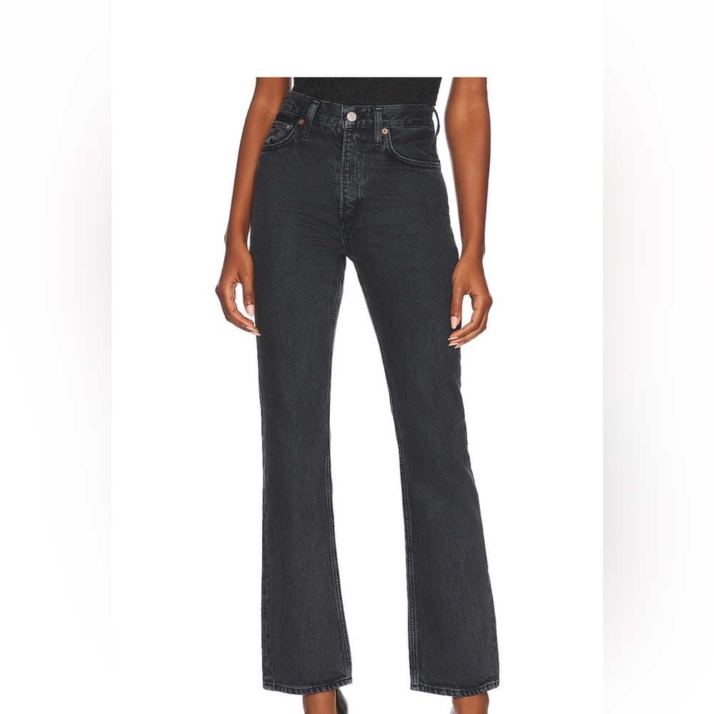 Agolde Black High-Rise Flare Jeans